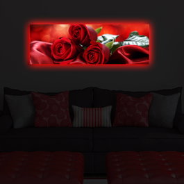 Wallity Lienzo Decorativo Iluminado con LED 30x90 cm Multicolor
